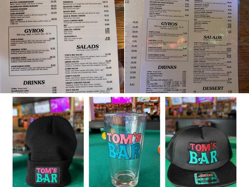 Tom's Bar Menu