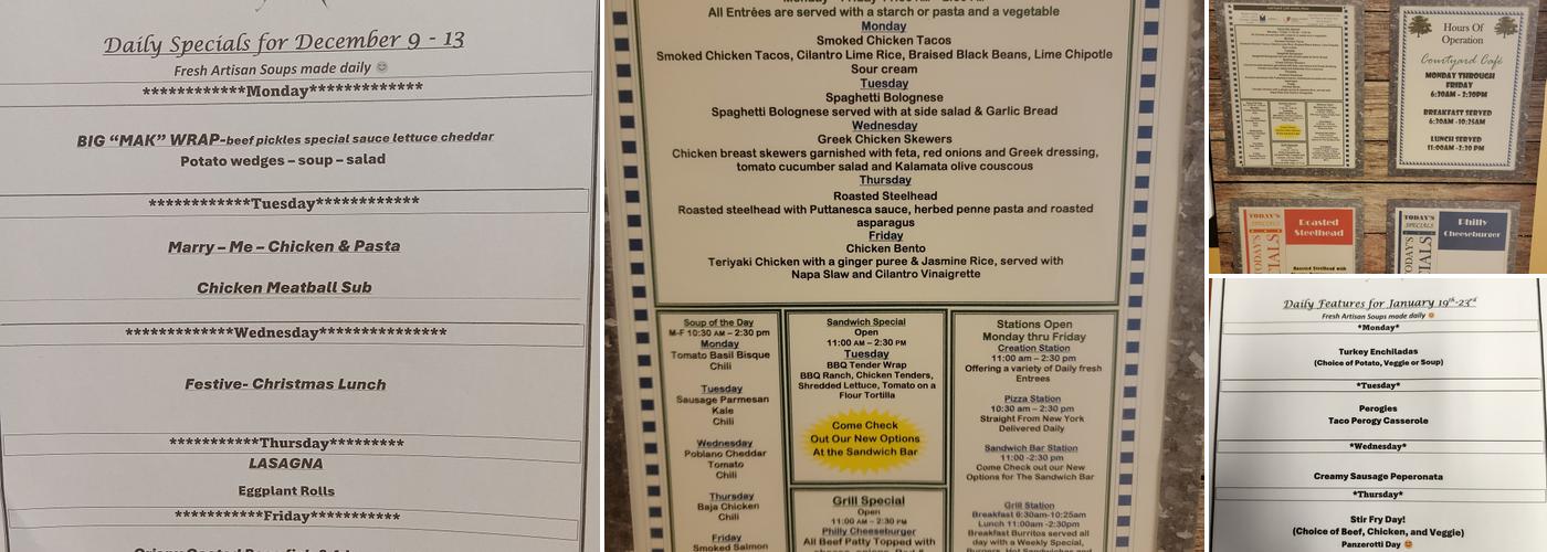 Courtyard Cafe Menu