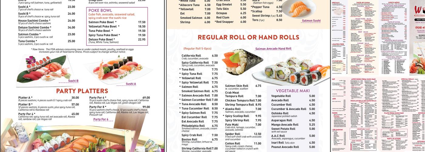 W&Z ASIAN BISTRO & SUSHI BAR Menu