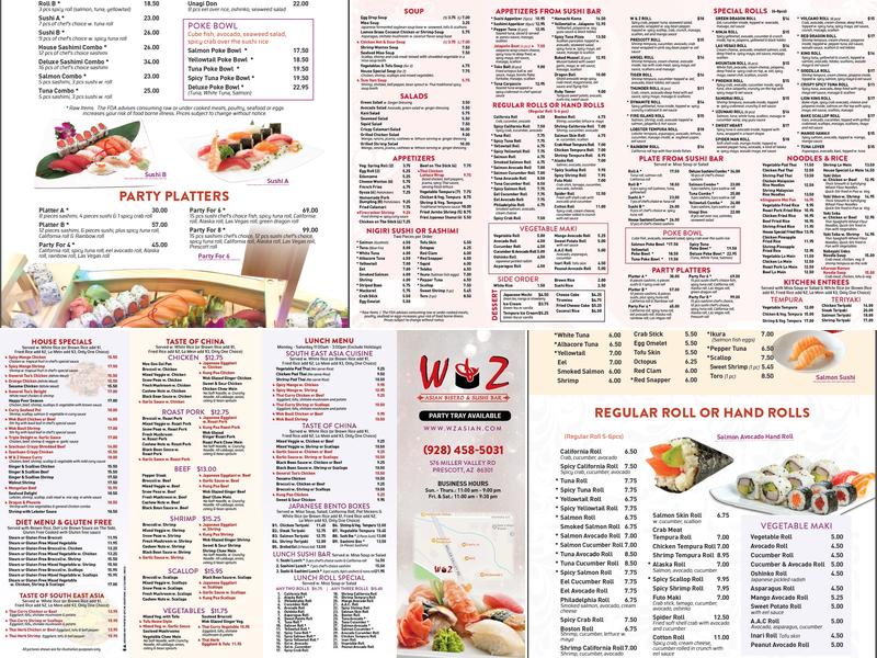 W&Z ASIAN BISTRO & SUSHI BAR Menu