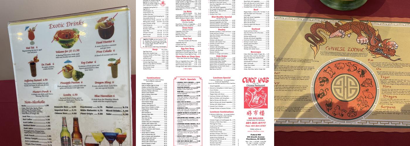 Chef Ho's (243 Atwells Ave) Menu