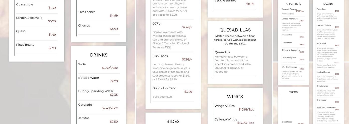 Caliente Mexican Grill Menu