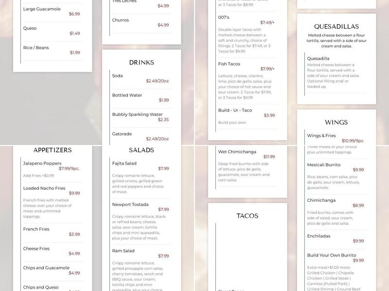 Caliente Mexican Grill Menu