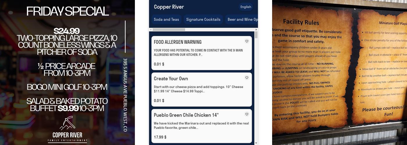 Copper River Menu