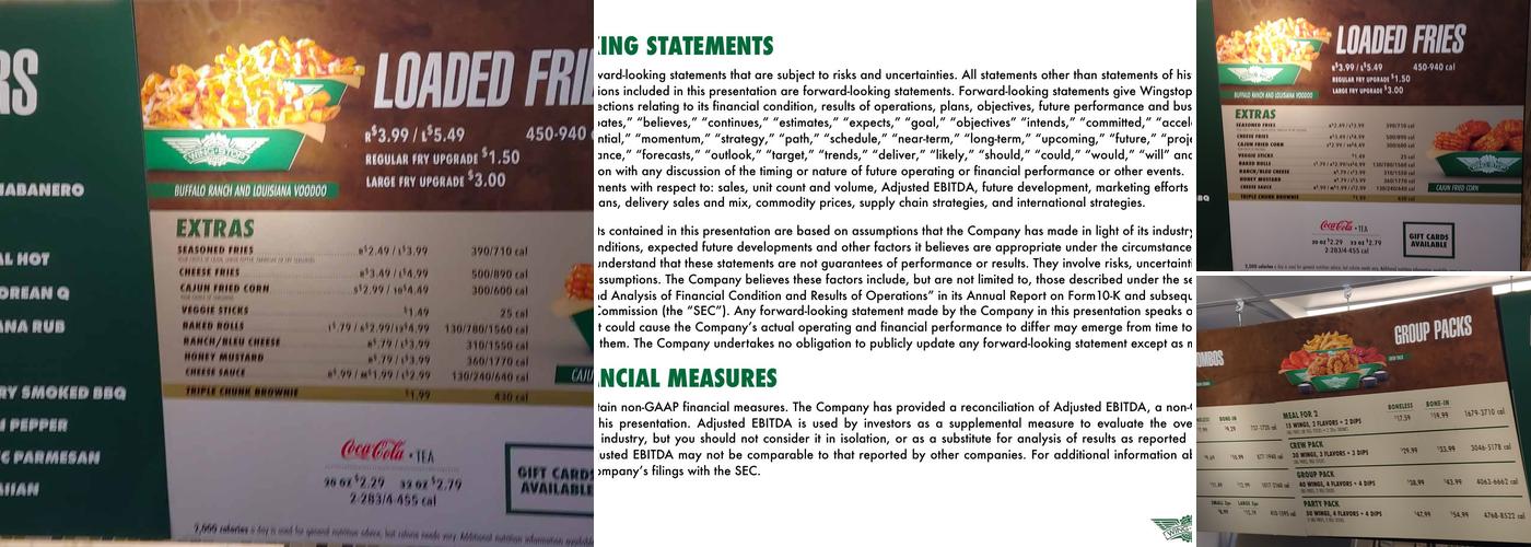 Wingstop Menu