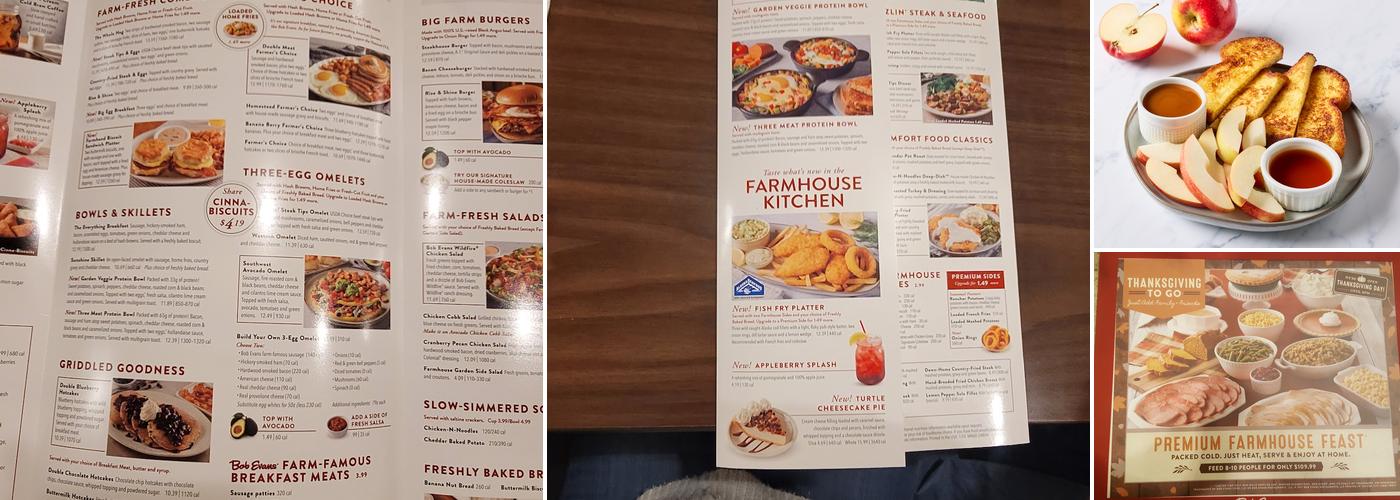 Bob Evans Menu