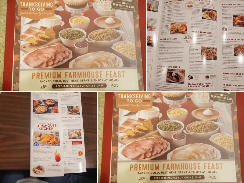Bob Evans Menu