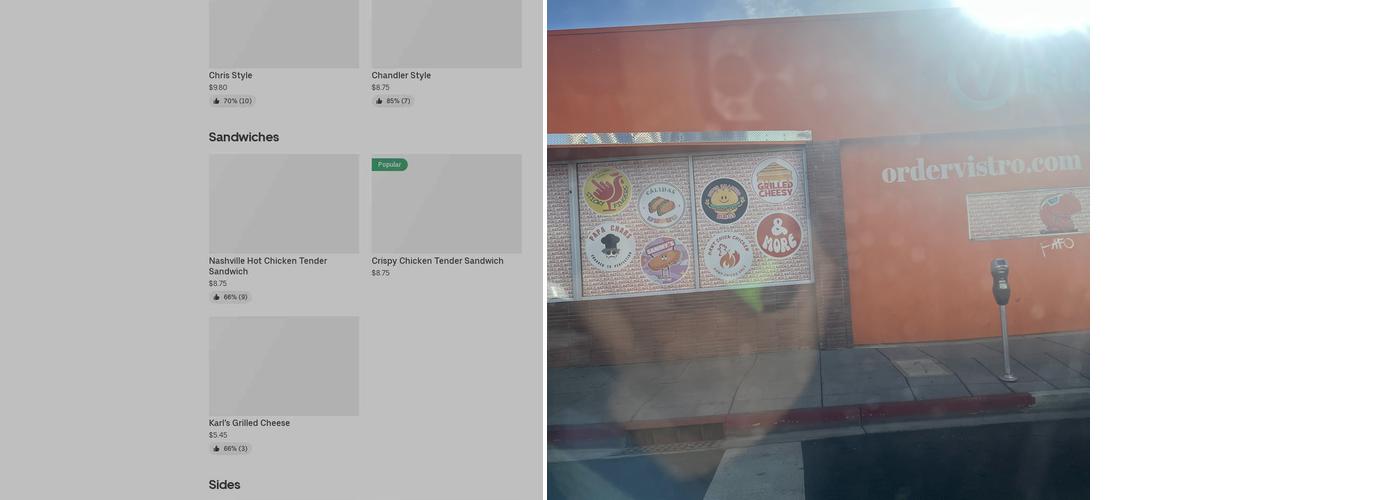 Vistro Menu