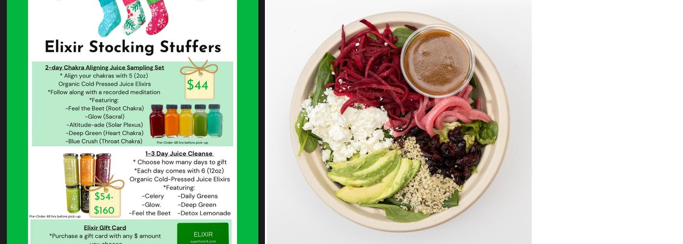 Elixir Superfood & Juice Menu