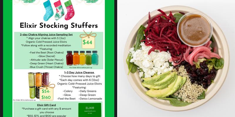 Elixir Superfood & Juice Menu