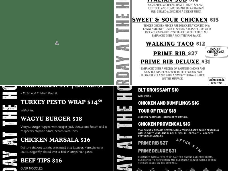 Commercial House Menu