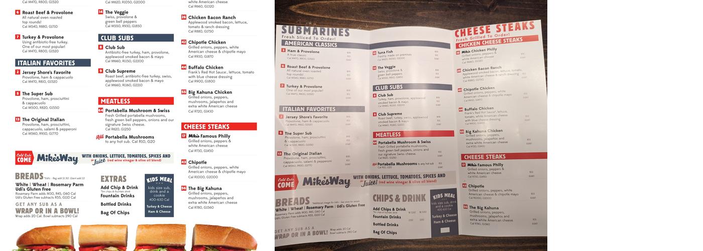 Jersey Mike's Subs Menu