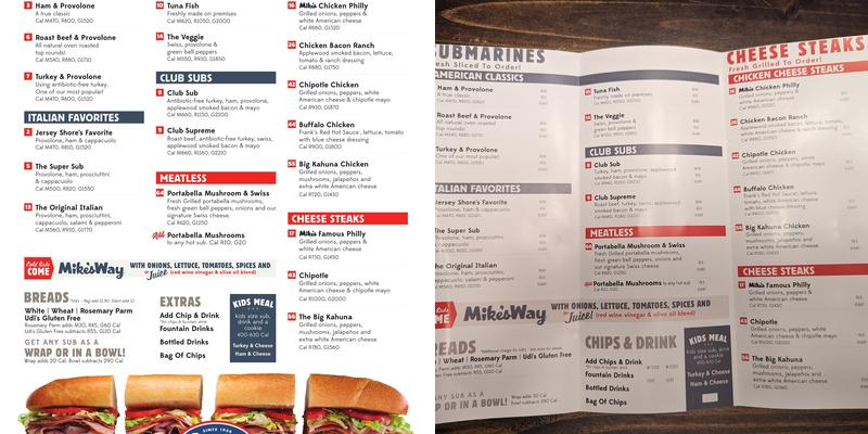Jersey Mike's Subs Menu