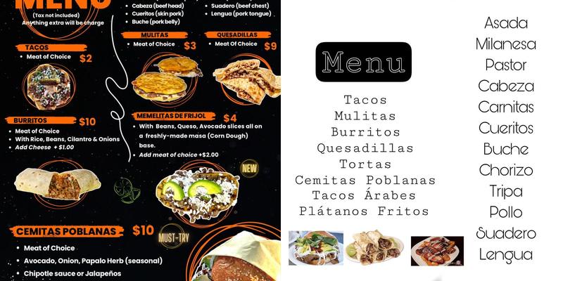 Mi Taqueria Poblana Menu
