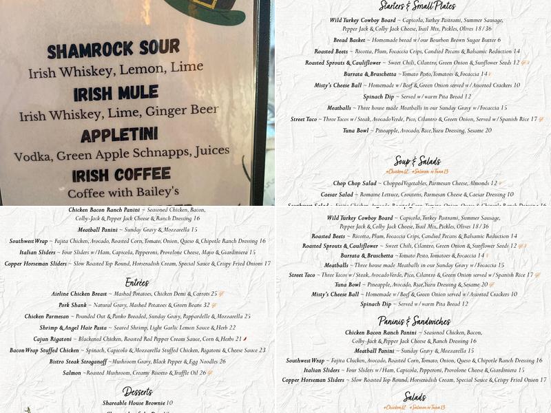 The Copper Still Menu