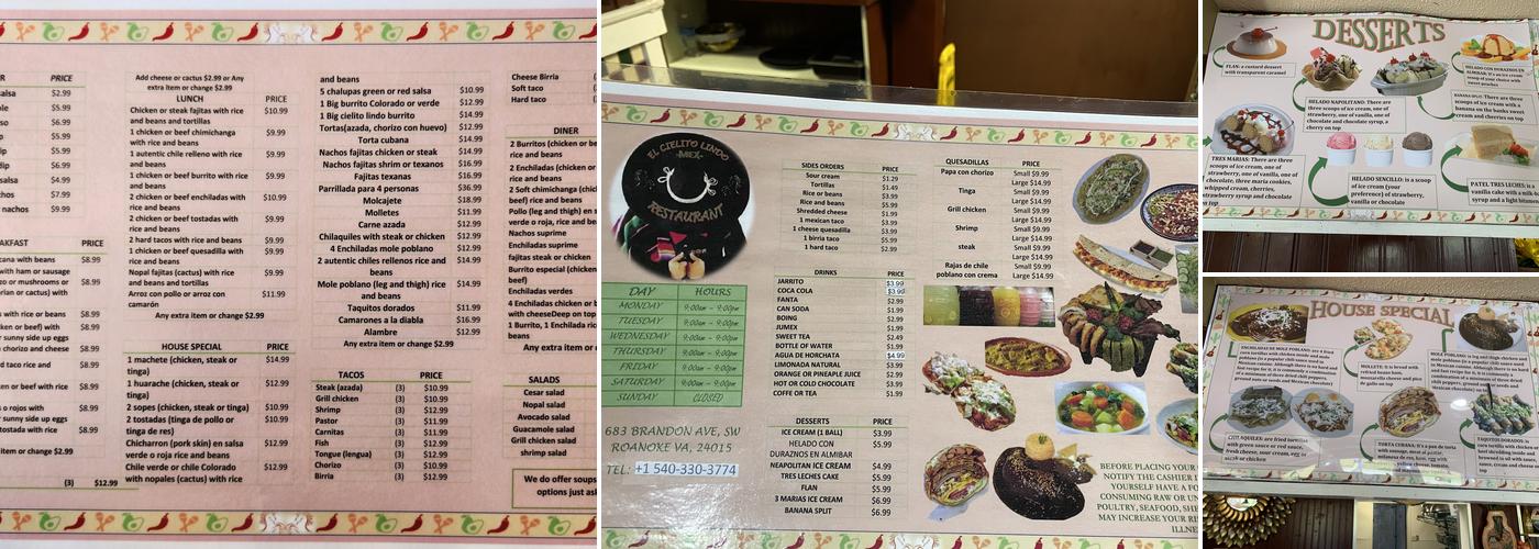 El Cielito Lindo Menu