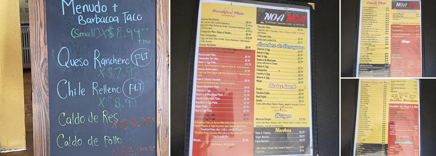 El Noa Noa Mexican Cafe Menu