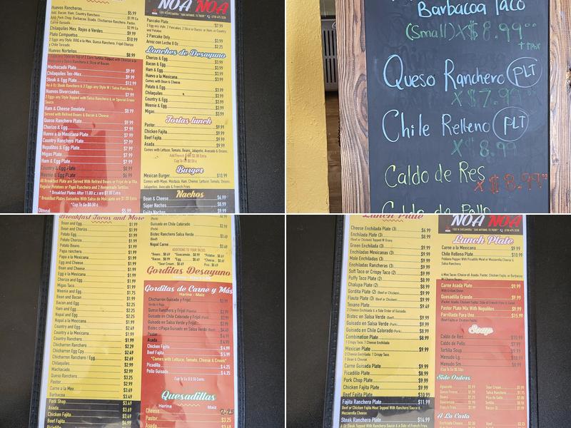 El Noa Noa Mexican Cafe Menu