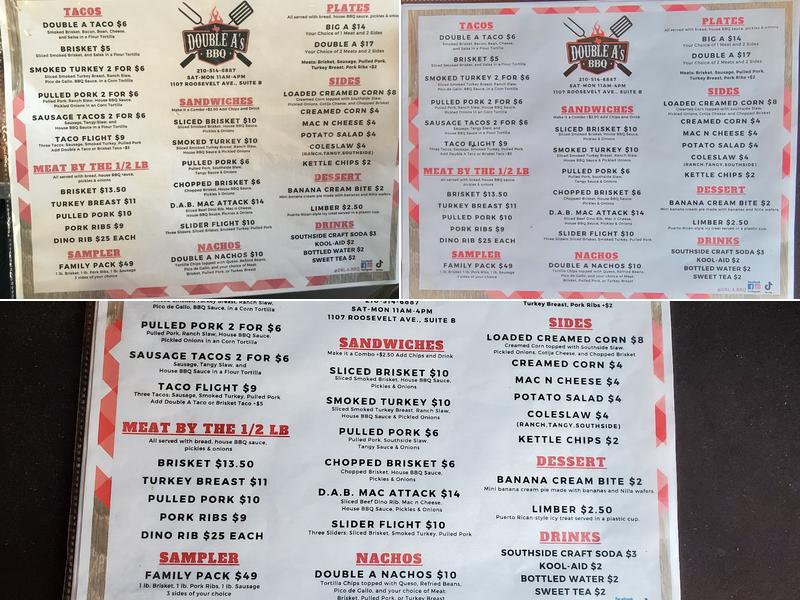 Double A Menu