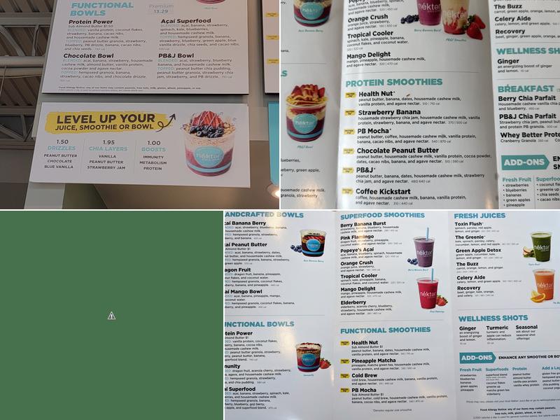 Nekter Juice Bar Menu