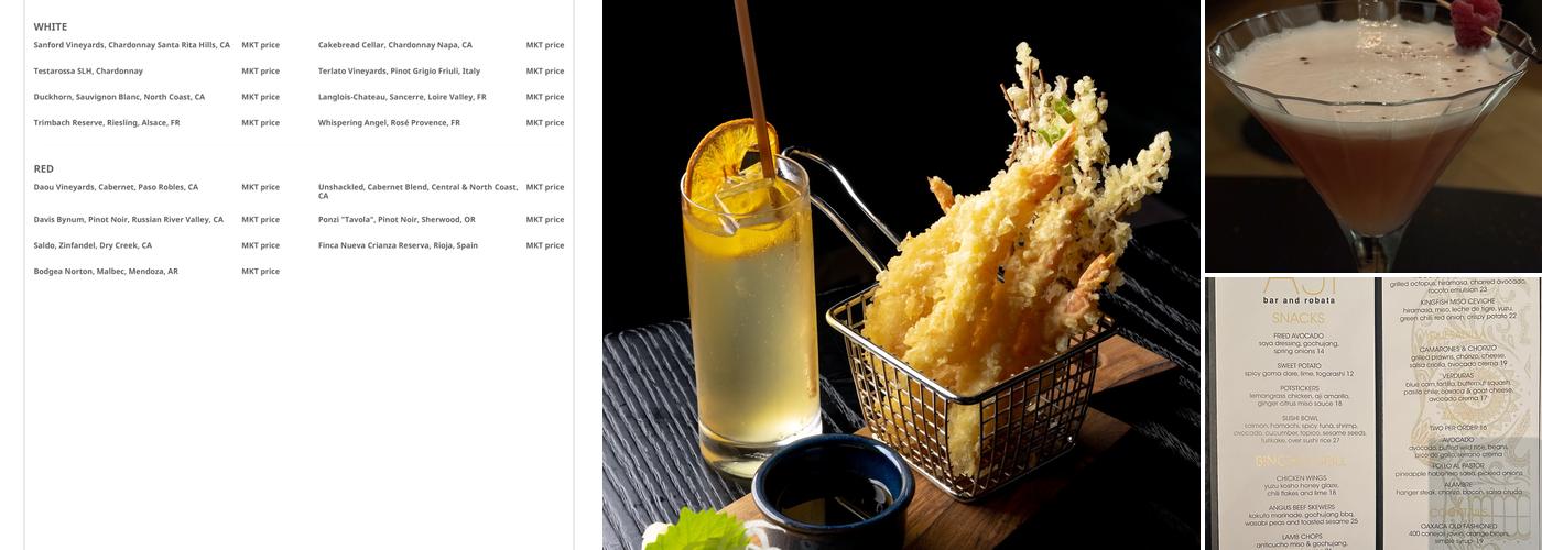 AJI Bar & Robata Menu