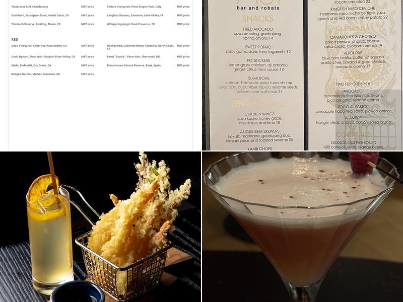 AJI Bar & Robata Menu