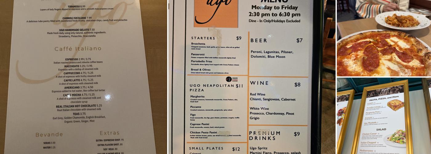 Ugo Trattoria Menu
