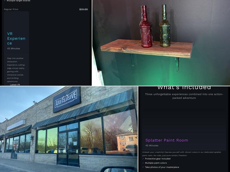 Axeclusive Axe Throwing & VR Lounge Menu