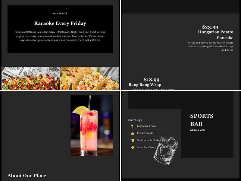 Bottoms Up Restaurant & Bar Menu