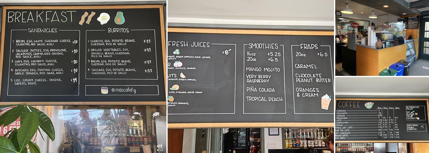 Mas Cafe Menu
