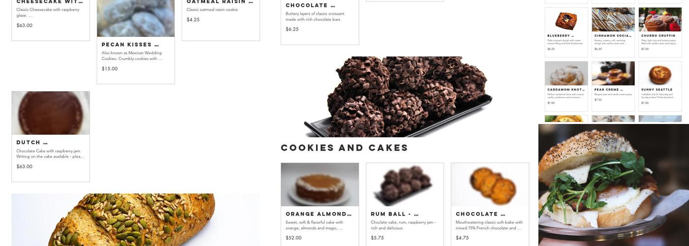 Freya Bakery & Cafe Menu