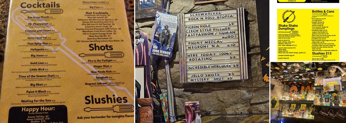 Screwdriver Bar Menu