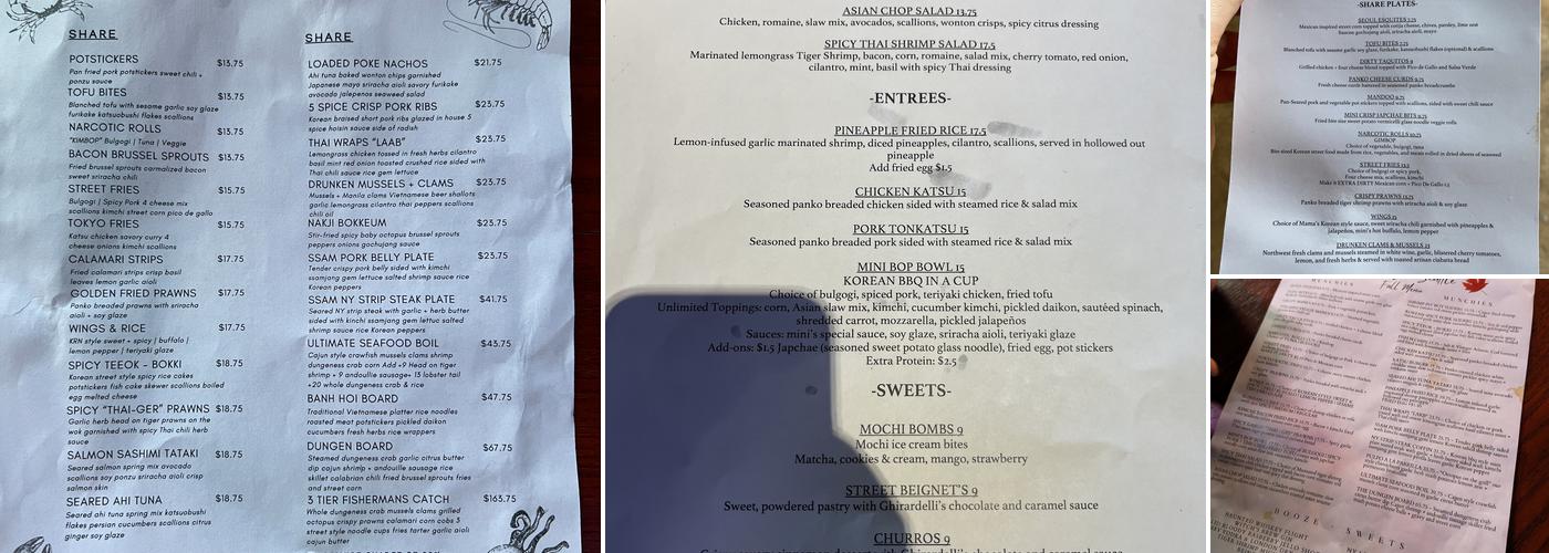 Mini Bar Seattle Menu