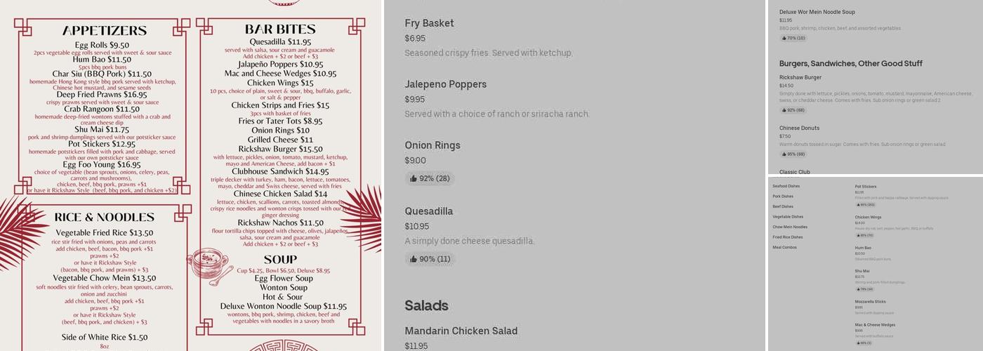 Rickshaw Menu