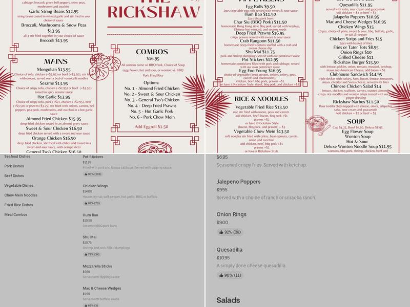 Rickshaw Menu