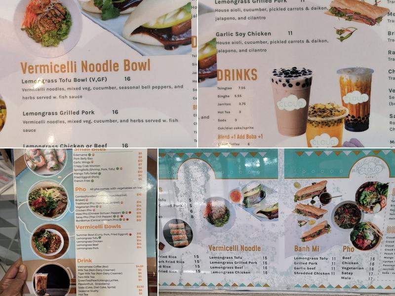 Cloud Cafe Menu