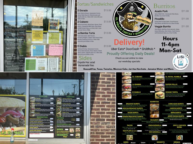 El Pirata Tortas Menu