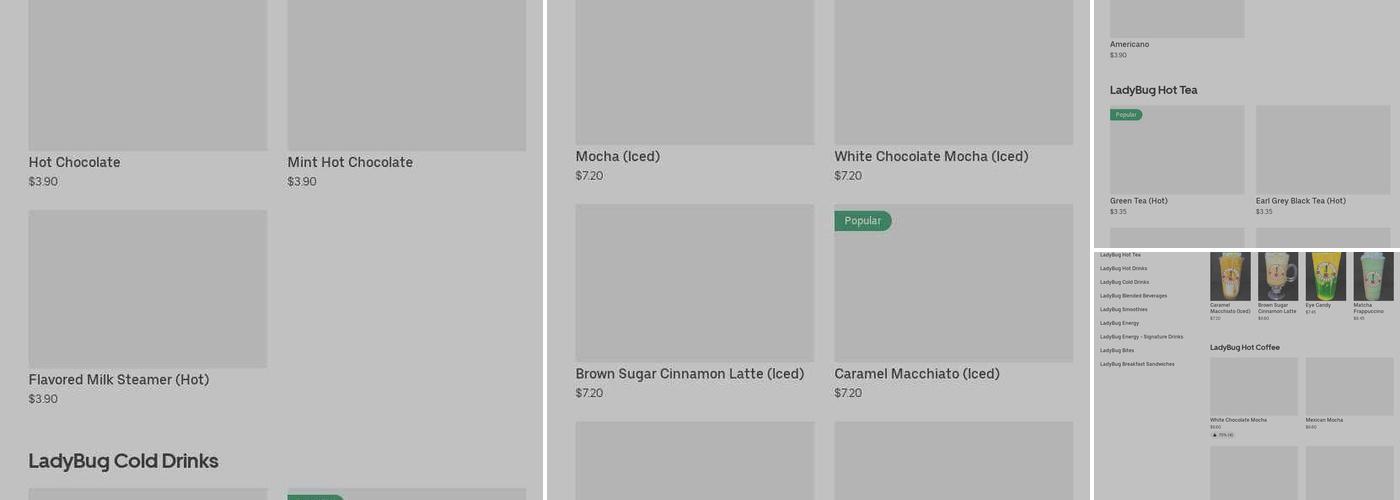 Ladybug Espresso Menu