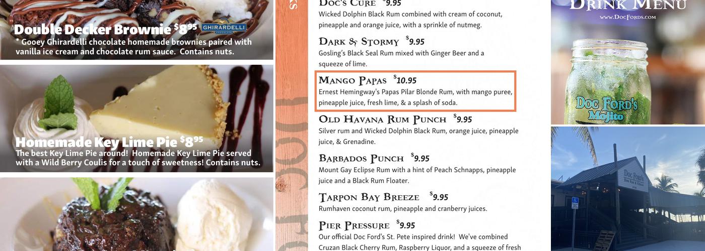 Doc Ford's Rum Bar & Grille Menu