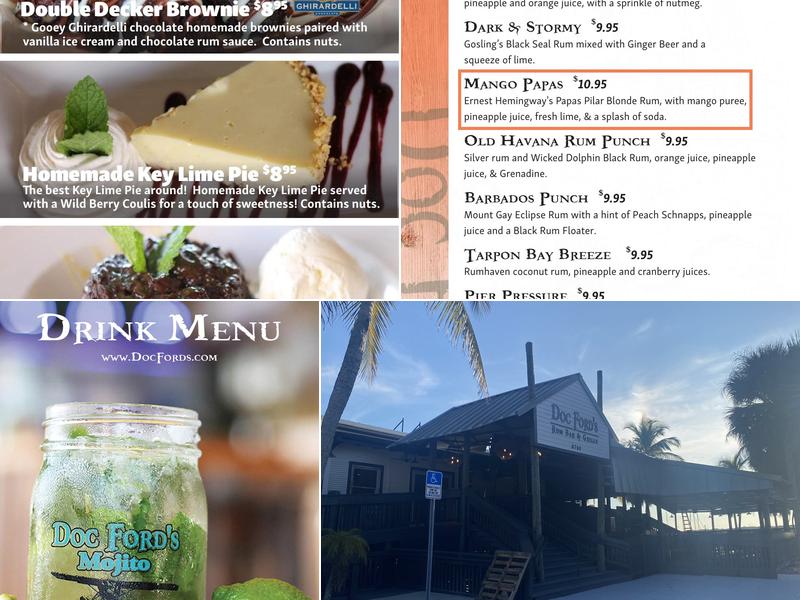 Doc Ford's Rum Bar & Grille Menu