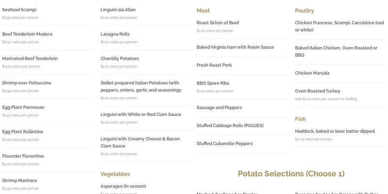 Klassic Catering Menu