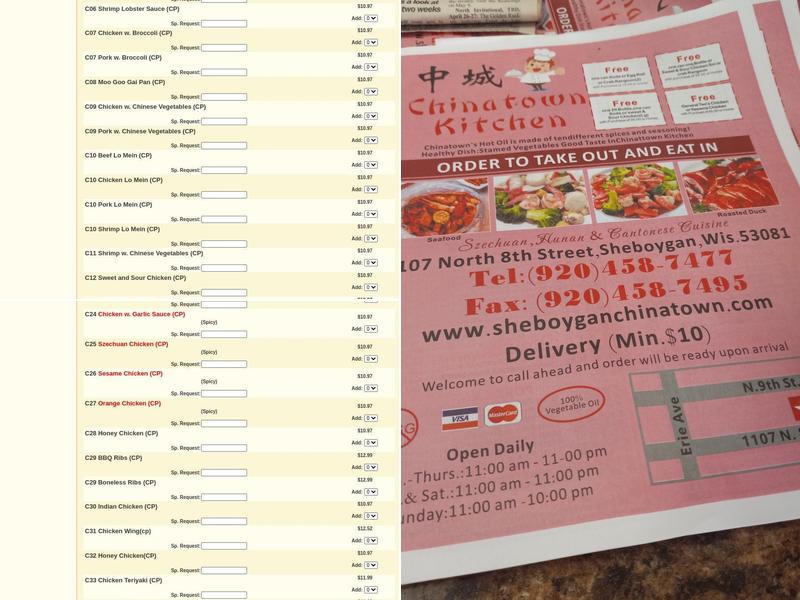 Chinatown Kitchen Menu