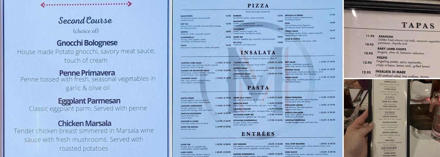 Matto Wine Bar Menu