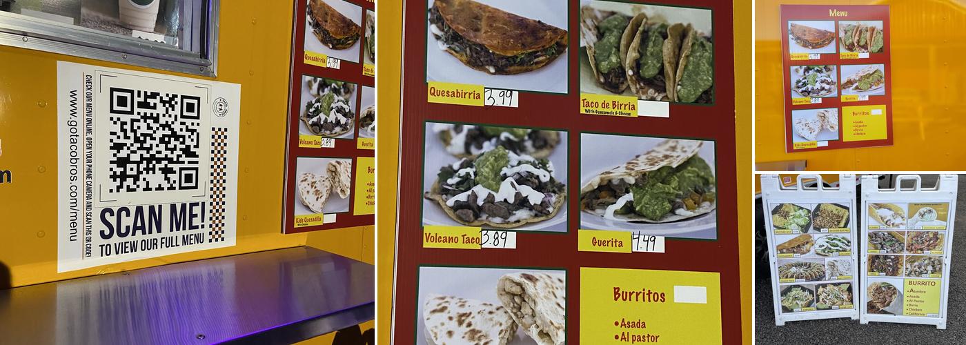 Taco Bros Menu