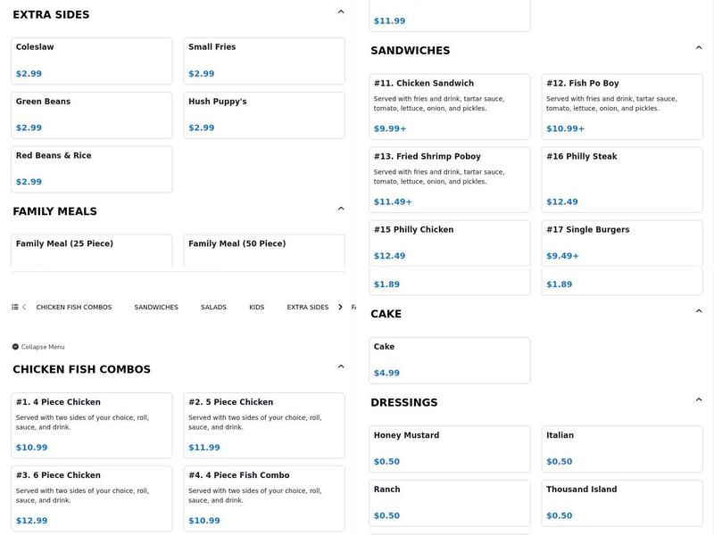 Chick O' Fish (Shreveport) Menu