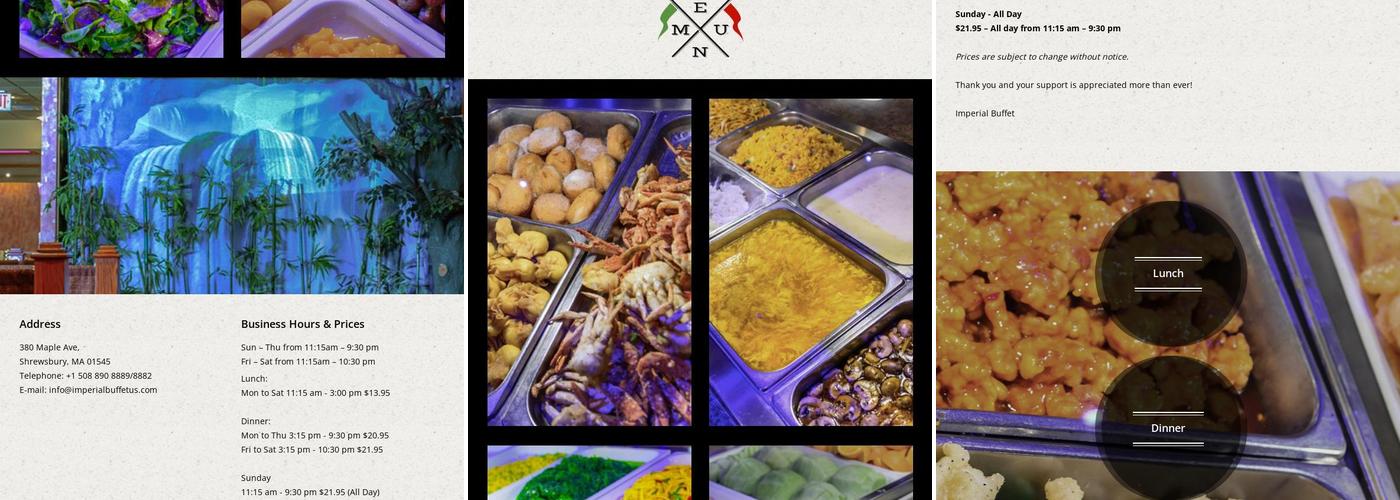 Imperial Buffet Menu