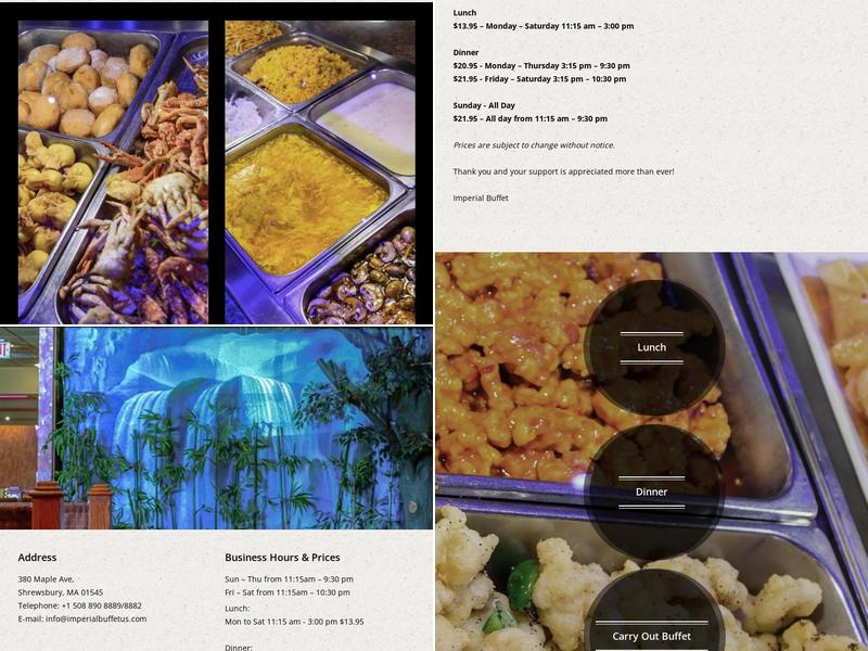 Imperial Buffet Menu