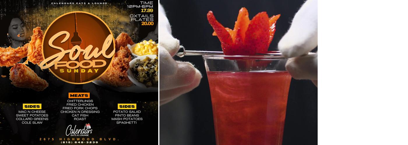 Calendars Eats & Lounge Menu