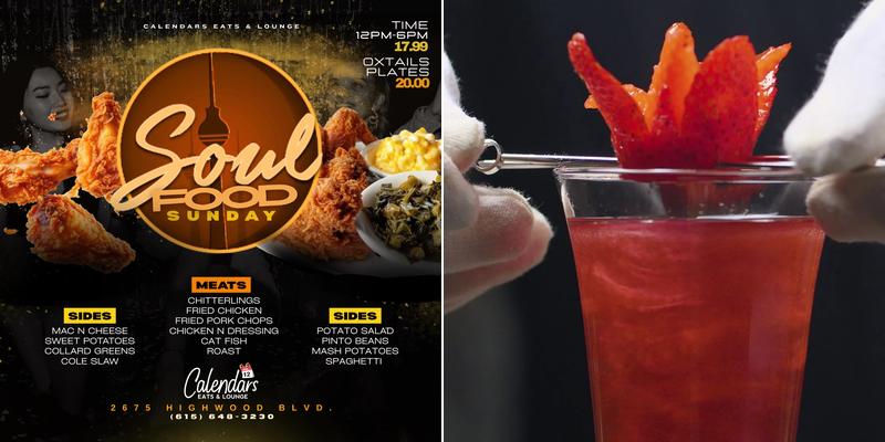 Calendars Eats & Lounge Menu
