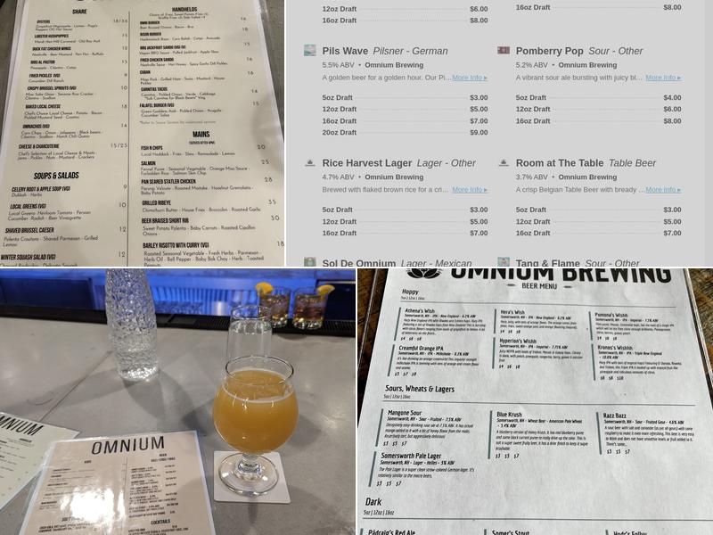Omnium Brewing Menu